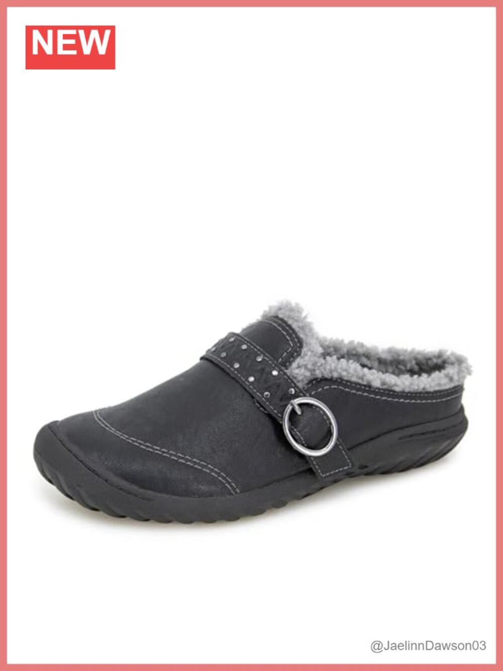JBU Jambu Women's Riley Mule with Memory Foam and Faux Fur Lining